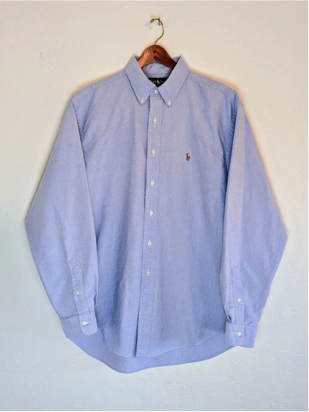Ralph Lauren Yarmouth Oxford Shirt Mens 17-36 Light Blue Button Down Classic Fit